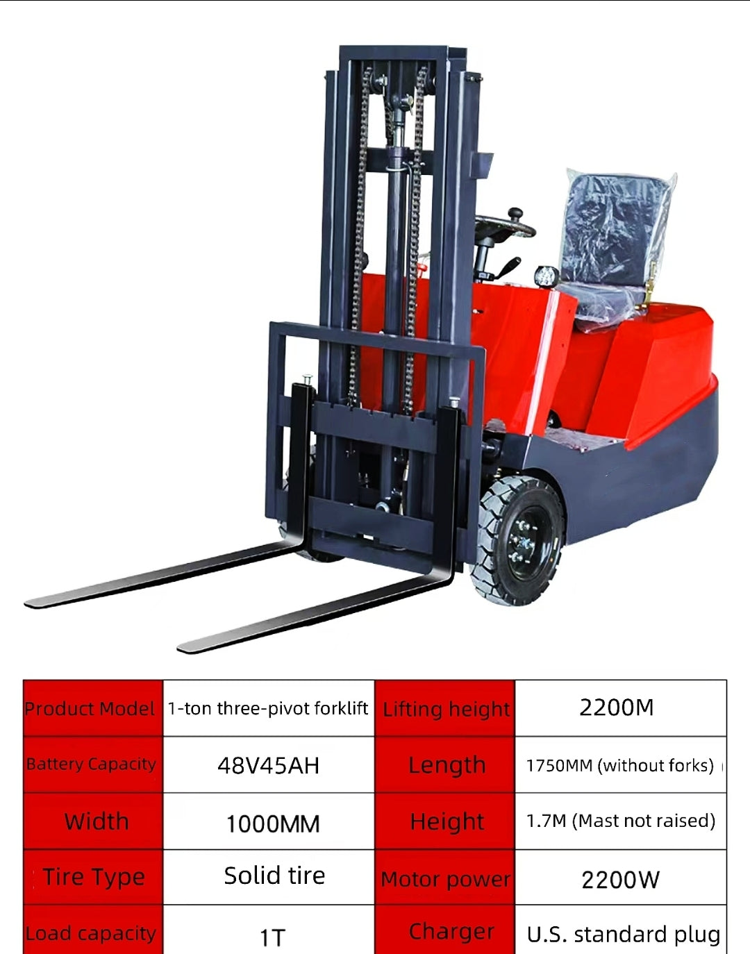 JKS Electric 1 Ton Forklift